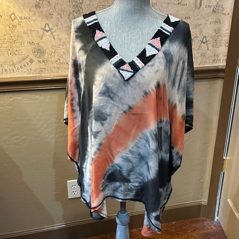 Women's Tie-Dye V-Neck Tunic